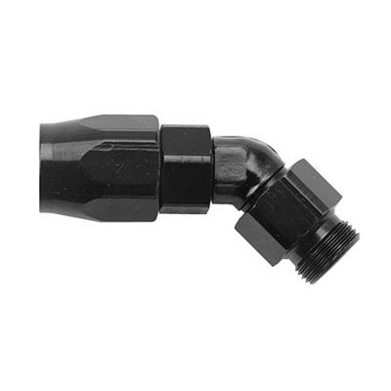 Fragola -6AN x 45 Degree x 9/16-18 (6) Hose End - Black Fittings Fragola