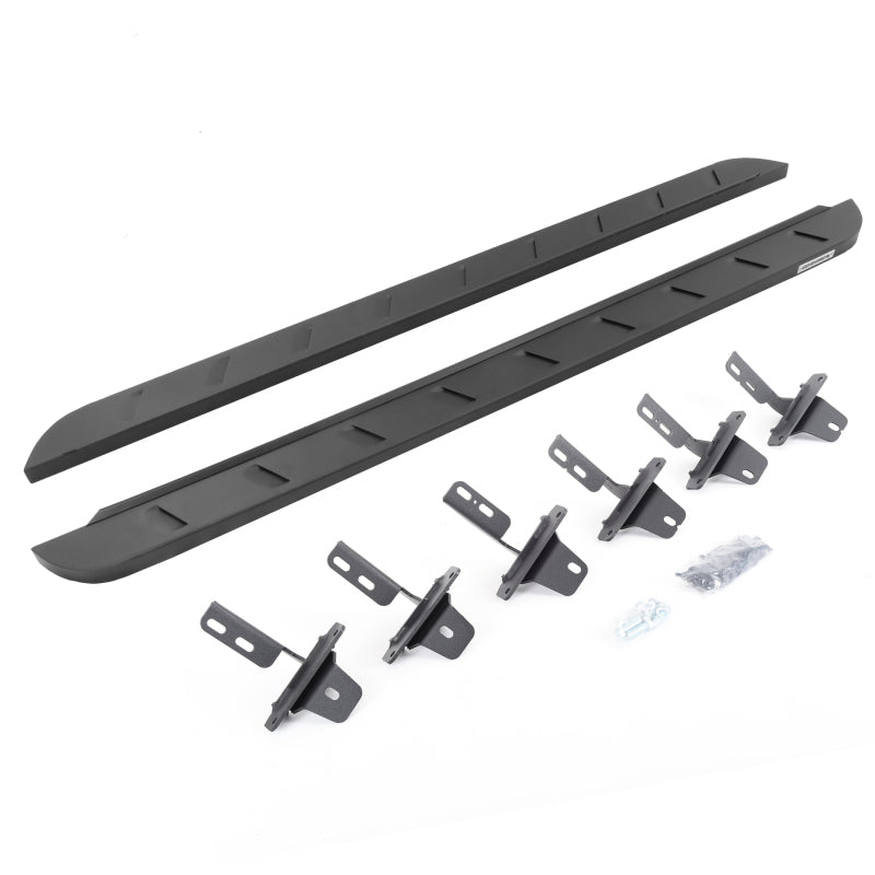 Go Rhino 21-22 Ford Bronco (Excl. Sport) 4DR RB10 Slim Running Boards Kit (w/Brackets) - Tex. Blk Running Boards Go Rhino