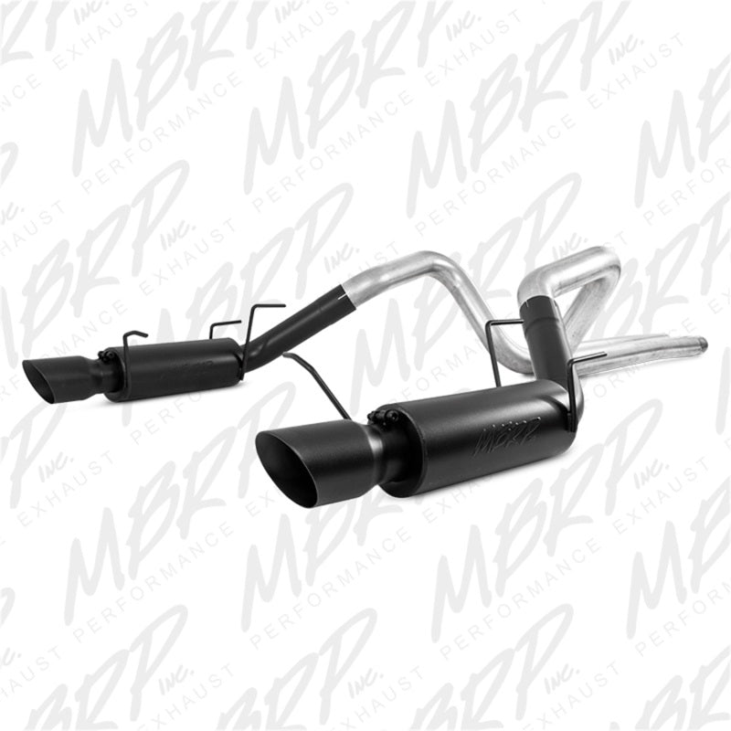 MBRP 11-14 Ford Mustang GT 5.0L 3in Cat Back Dual Split Rear Race Version 4in Tips - Black Catback MBRP