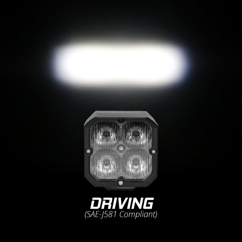 XK Glow Flush Mount XKchrome 20w LED Cube Light w/ RGB Accent Light Kit w/ Cntrlr- Driving Beam 2pc Light Accessories and Wiring XKGLOW