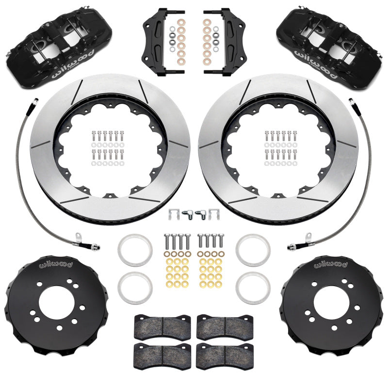 Wilwood 89-98 Nissan 240SX/89-94 Skyline/90-96 300ZX Aerolite 6R Fr BBK w/ 14in SLT Rotors - Black Big Brake Kits Wilwood
