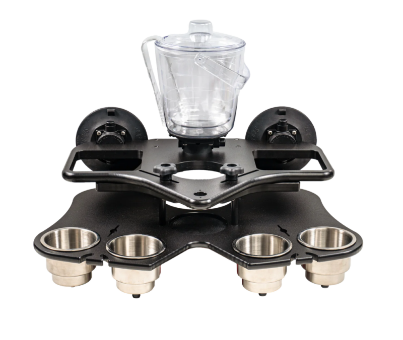 SeaSucker Double Decker Party Barge Portable Bar - Black Cup Holders SeaSucker