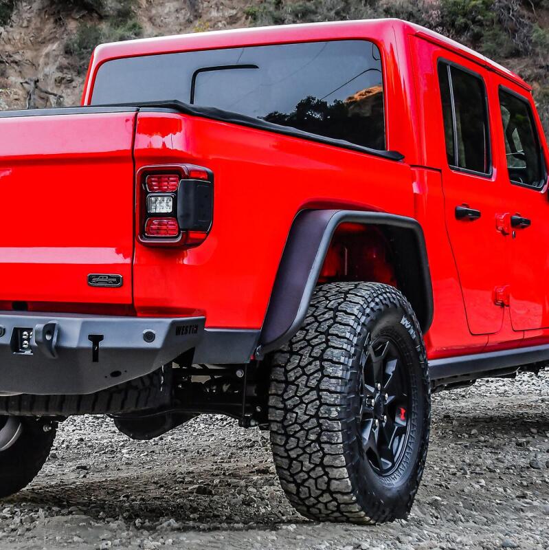 Westin 2020 Jeep Gladiator Tube Fenders - Rear - Textured Black Fenders Westin