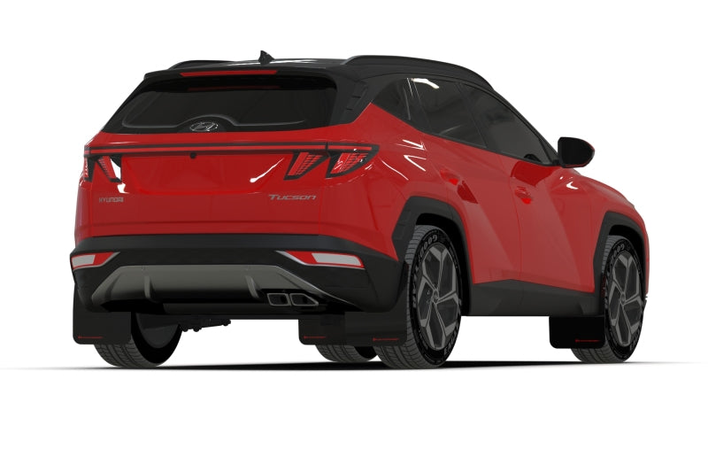 Rally Armor 22-24 Hyundai Tucson Black UR Mud Flap w/Red Logo Mud Flaps Rally Armor