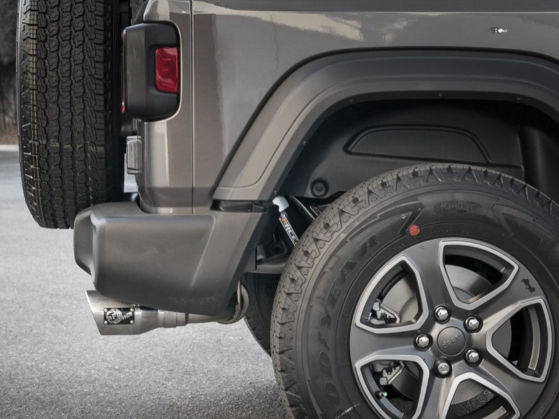 aFe Rebel Series 409 Stainless Steel Cat-Back Exhaust 18-21 Jeep Wrangler JL 2.0L (t) - Polished Tip Catback aFe