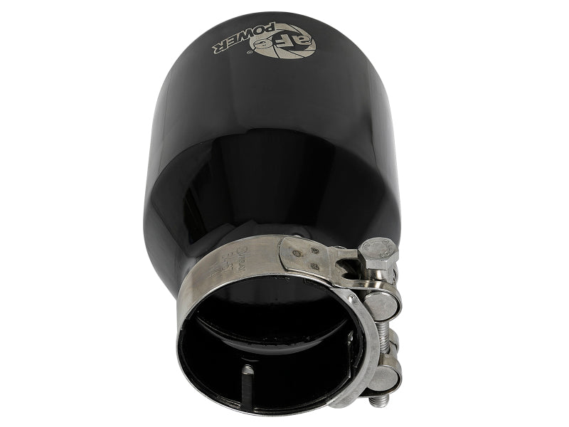 aFe MACH Force-Xp 409 SS Clamp-On Exhaust Tip 2.5in. Inlet / 4in. Outlet / 6in. L - Black Tips aFe