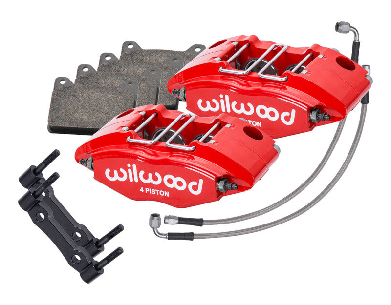 Wilwood 69-74 Porsche 911 Front Powerlite Caliper Kit 3in MT - Red Brake Calipers - Perf Wilwood