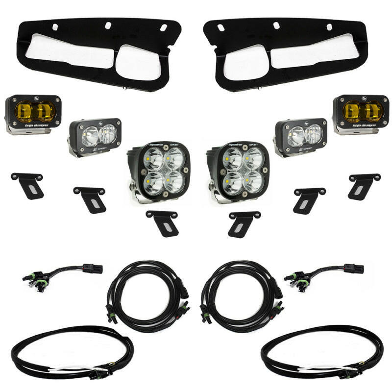 Baja Designs 21-22 Ford Bronco w/Steel Bumper S2 SAE Sportsmen Fog Pkt Light Kit w/Upfitter - Amber Light Bars & Cubes Baja Designs