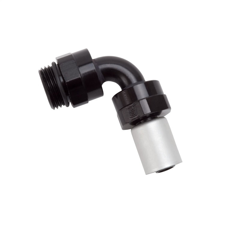 Russell Performance -8 SAE Port Male to -8 AN Hose 90 Degree Crimp On Hose End - Black Anodized Fittings Russell