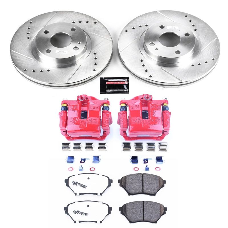 Power Stop 01-05 Mazda Miata Front Z26 Street Warrior Brake Kit w/Calipers Brake Kits - Performance D&S PowerStop