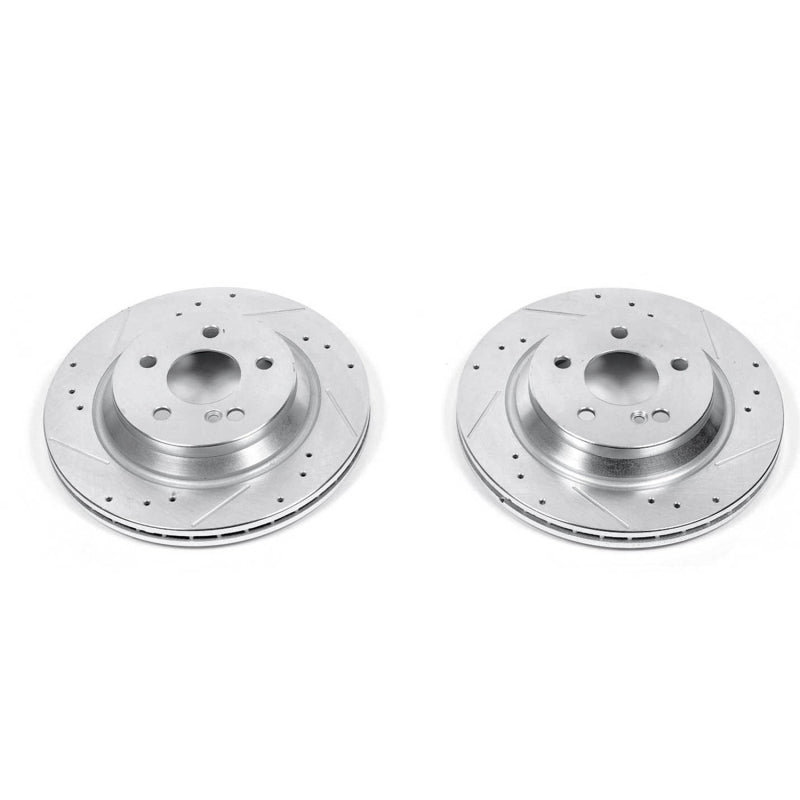 Power Stop 99-03 Mercedes-Benz CL500 Rear Evolution Drilled & Slotted Rotors - Pair Brake Rotors - Slot & Drilled PowerStop