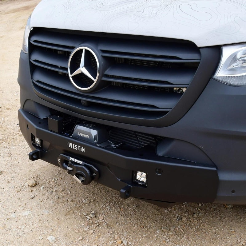Westin 19-23 Mercedes-Benz Sprinter Pro-Series Mid Width Front Bumper - Textured Black Bumpers - Steel Westin