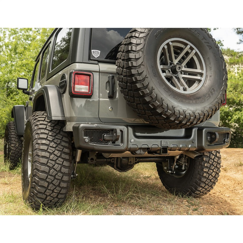 Rugged Ridge Spartacus Rear Bumper Black 18-20 Jeep Wrangler JL Bumpers - Steel Rugged Ridge