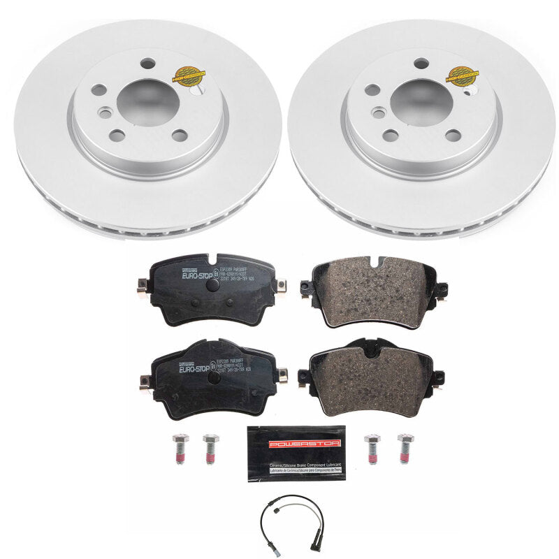 Power Stop 16-19 Mini Cooper Clubman Front Euro-Stop Brake Kit Brake Kits - OE PowerStop