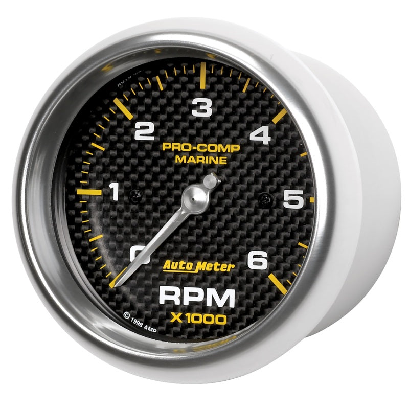 Autometer Marine Carbon Fiber Ultra-Lite Gauge 3-3/8in Tachometer 6K RPM Gauges AutoMeter