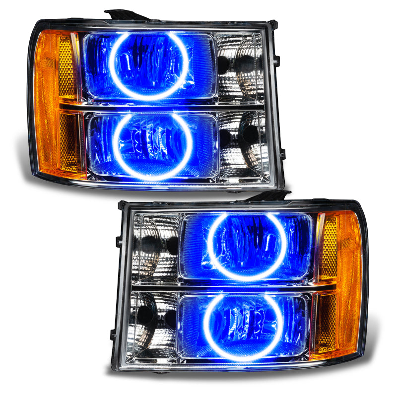 Oracle Lighting 07-13 GMC Sierra Pre-Assembled LED Halo Headlights - Blue Headlights ORACLE Lighting
