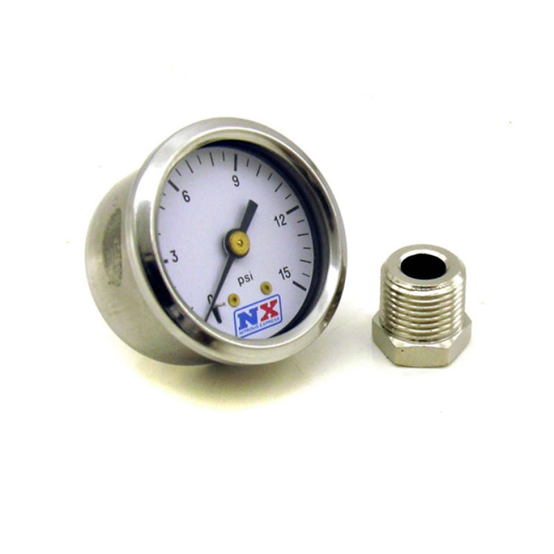 Nitrous Express Pressure Gauge (0-15 PSI w/Adaptor) Gauges Nitrous Express