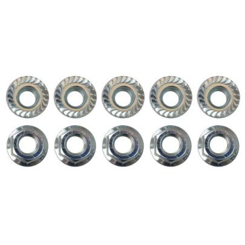 Moroso Zinc Serrated Flange Nuts - M8 X 1.25 (10 Pack) Hardware - Singles Moroso