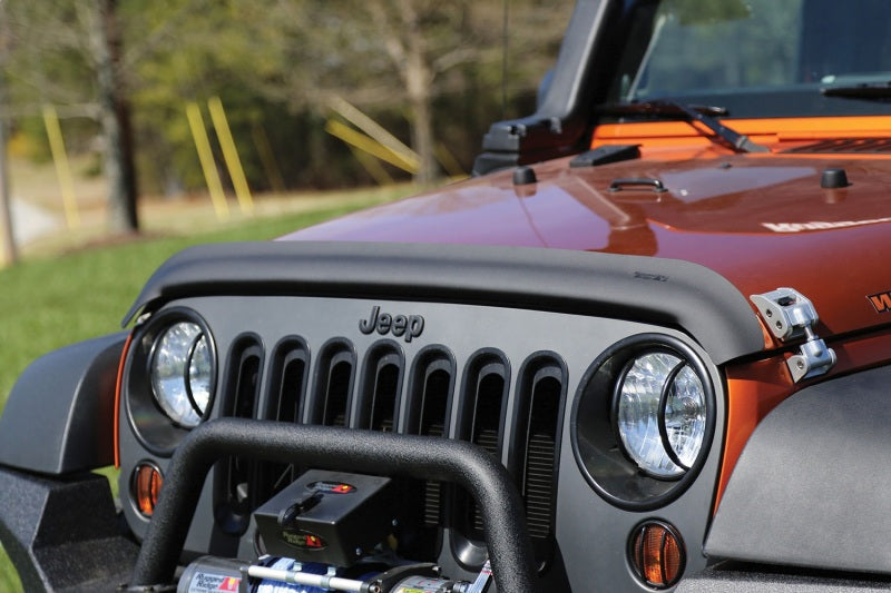 Rugged Ridge Bug Deflector Matte Black 07-18 Jeep Wrangler Hood Deflectors Rugged Ridge