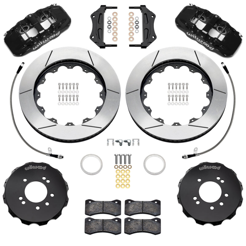 Wilwood 95-98 Nissan Skyline Aerolite 6R Front BBK w/ 14in Slotted Rotors & Flexlines - Black Big Brake Kits Wilwood