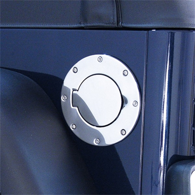 Rugged Ridge 97-06 Jeep Wrangler TJ Stainless Steel Non-Locking Gas Cap Door Fuel Caps Rugged Ridge