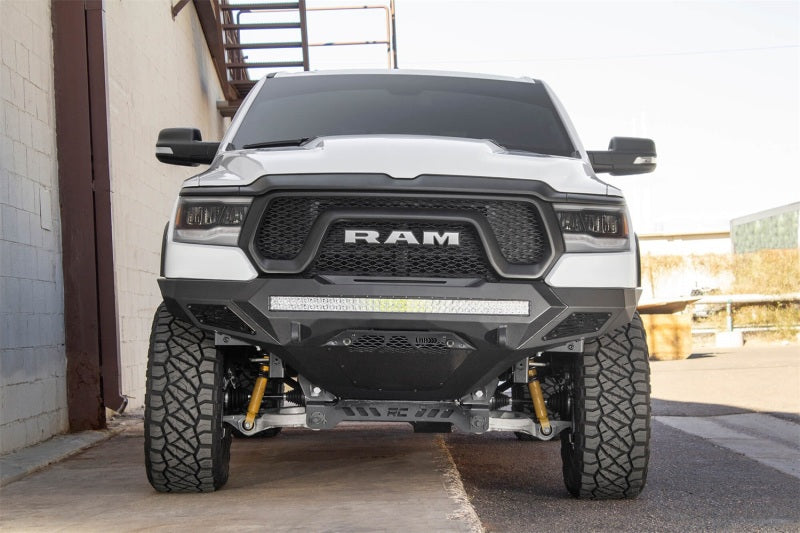 Addictive Desert Designs 2019 Ram Rebel 1500 Stealth Fighter Fr Bumper w/Parking Sensor Cutouts Bumpers - Steel Addictive Desert Designs