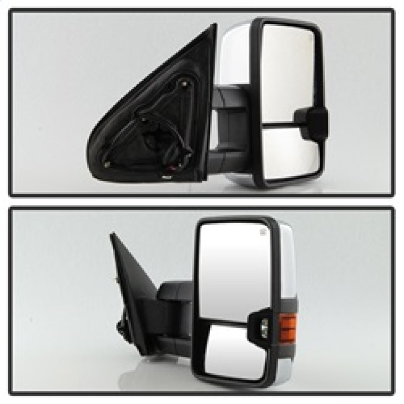 xTune Chevy Silverado 14-16 Heated Amber LED Signal Mirror Chrome MIR-CSIL14S-G3C-PWH-AM-SET Side Mirrors SPYDER