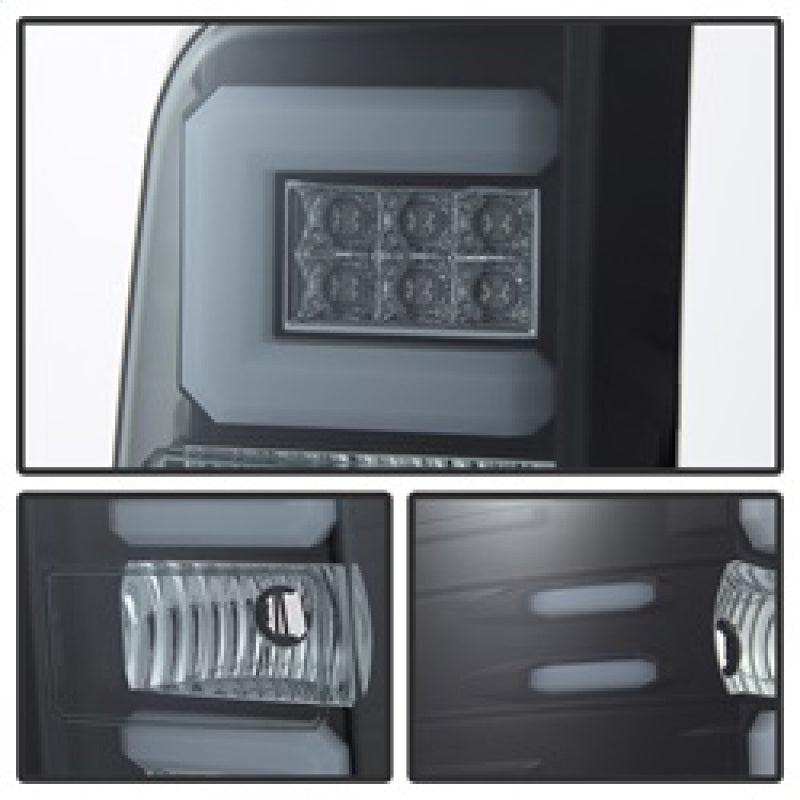 Spyder 14-18 Chevy 1500 / 15-19 GMC 3500 Dually / Bar LED Tail Lights Blk Smke ALT-YD-CS14-LBLED-BSM Tail Lights SPYDER