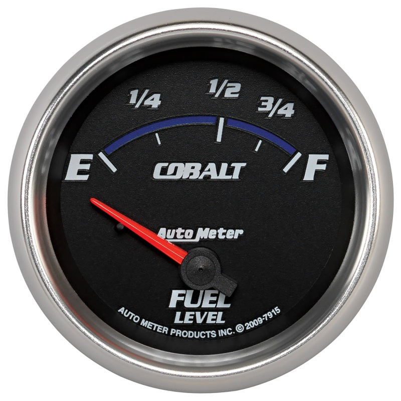 AutoMeter Gauge Fuel Level 2-5/8in. 73 Ohm(e) to 10 Ohm(f) Elec Cobalt Gauges AutoMeter
