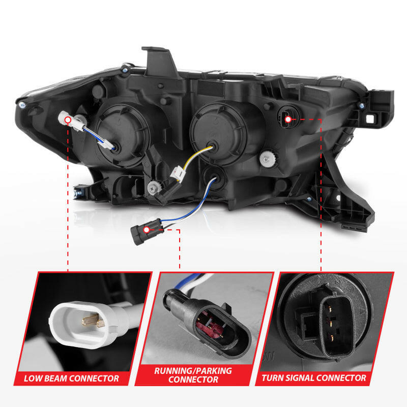 ANZO 16-22 Toyota Tacoma SR/SR5 ONLY Full LED Proj Headlights w/Light Bar Seq. Blk w/Initiation Lgt Headlights ANZO