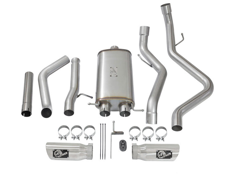 aFe MACH Force-Xp 3in CB SS Dual Exhaust w/Polished Tips 09-16 GM Silverado/Sierra 4.3L/4.8L/5.3L Catback aFe