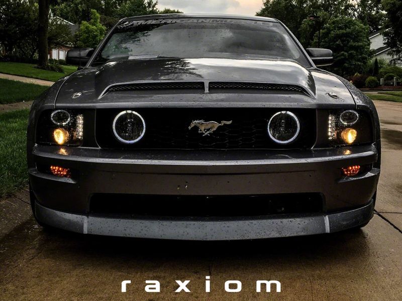 Raxiom 05-09 Ford Mustang Excluding GT500 LED Halo Projector Headlights- Black Housing (Clear Lens) Headlights Raxiom