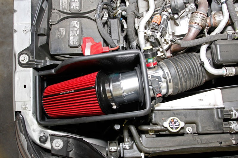 Spectre 11-14 Ford F-Series SD V8-6.7L DSL Air Intake Kit - Polished w/Red Filter Cold Air Intakes Spectre
