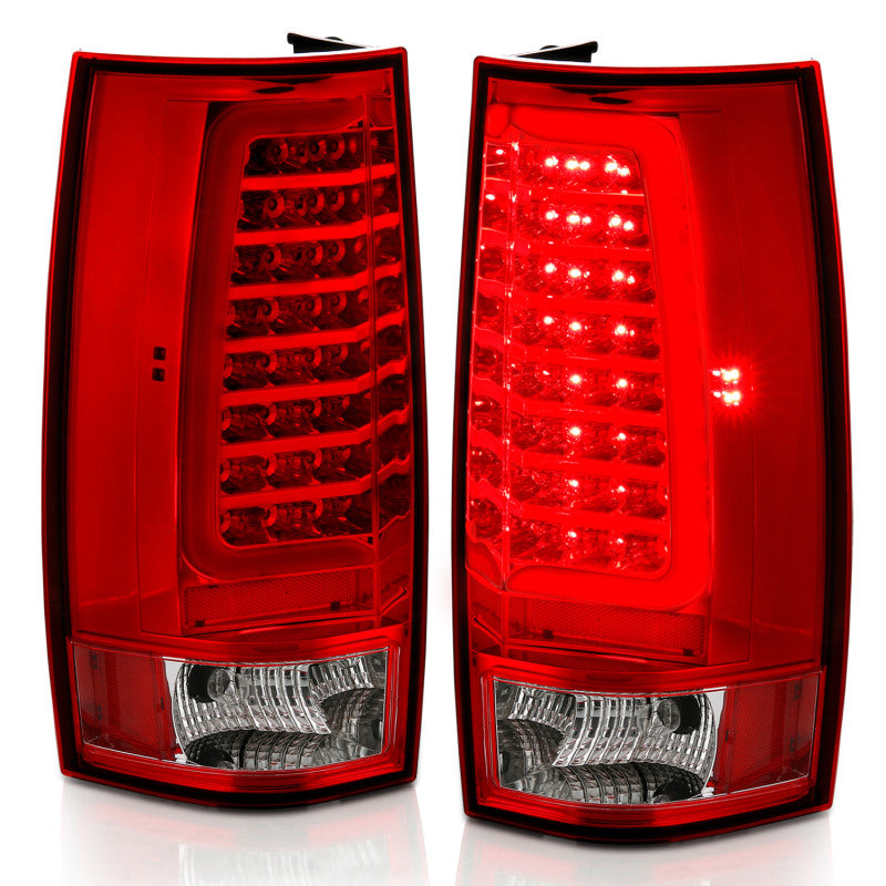 ANZO 2007-2014 Chevy Tahoe LED Taillight Plank Style Chrome With Red/Clear Lens Tail Lights ANZO