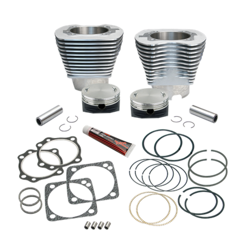 S&S Cycle 84-99 BT 4-1/8in Bore Cylinder Set w/ Pistons For 117in V-Series Engines - Natural Piston Sets - Powersports S&S Cycle