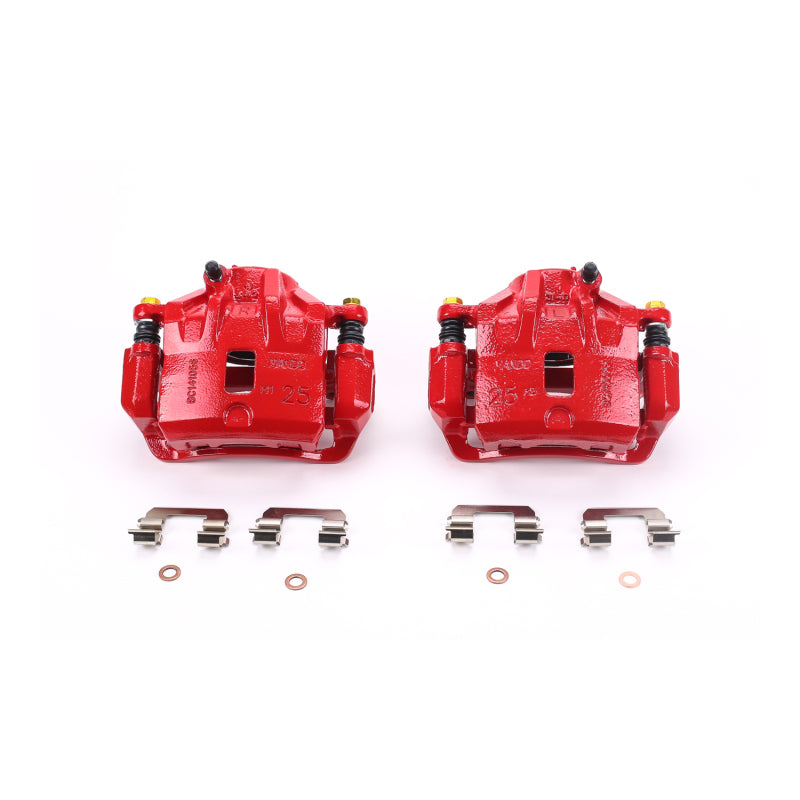 Power Stop 04-05 Hyundai Sonata Front Red Calipers w/Brackets - Pair Brake Calipers - Perf PowerStop