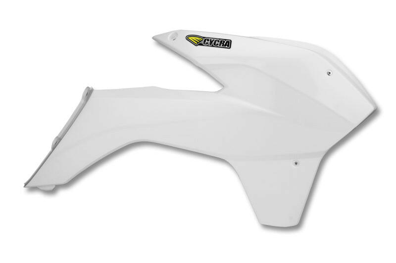 Cycra 13-15 KTM 125 SX Powerflow Radiator Shrouds - White Plastics Cycra