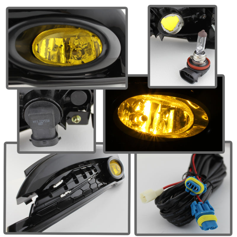 Spyder Honda Civic 2013-2014 4dr OEM Fog Light W/Switch Yellow FL-HC2013-4D-Y Fog Lights SPYDER