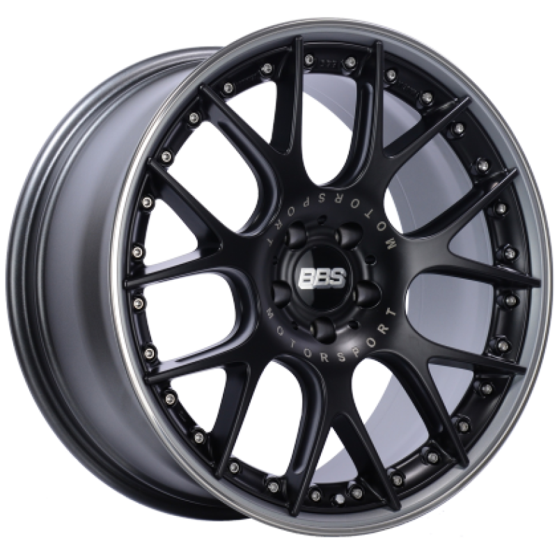 BBS CH-RII 22x11.5 5x130 ET50 / 71.6 CB Satin Black Center Platinum Lip SS Rim Protector Wheel Wheels - Cast BBS