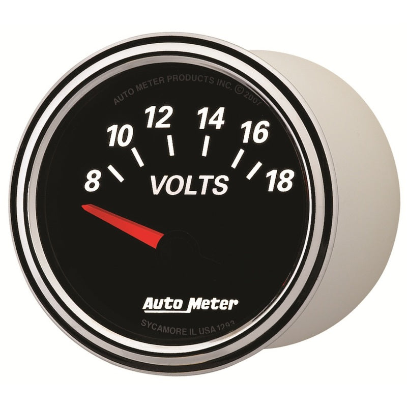 Autometer Designer Black II 52mm 18V Voltmeter Gauge Gauges AutoMeter