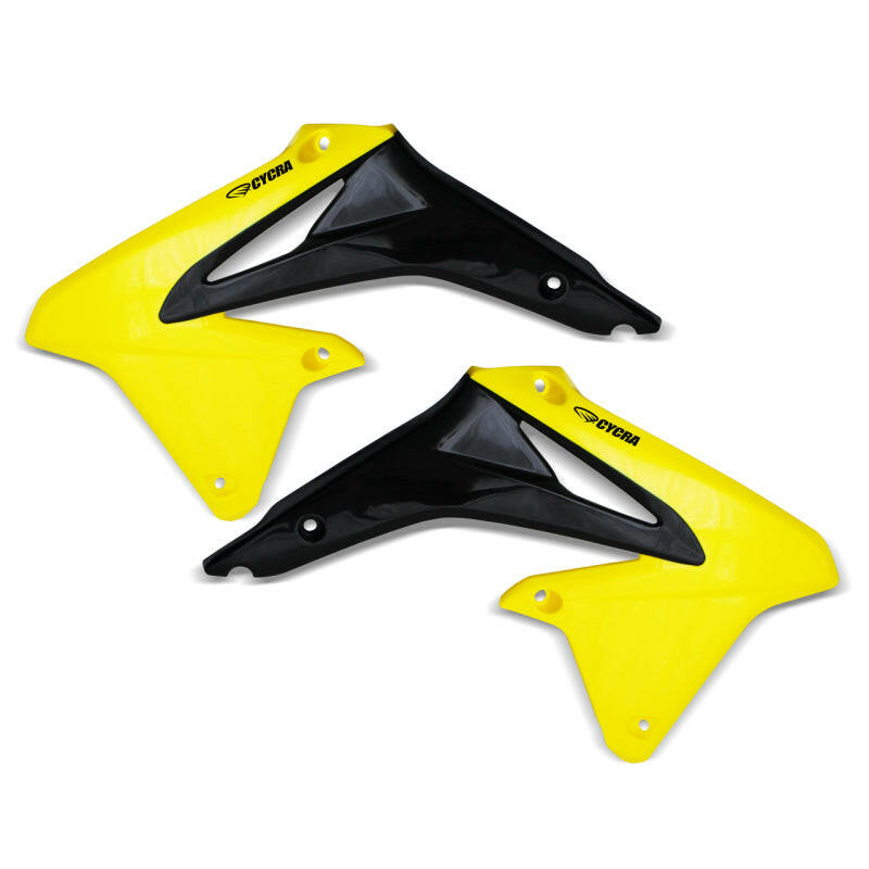 Cycra 08-17 Suzuki RMZ-450 Powerflow Radiator Shrouds - Yellow Plastics Cycra