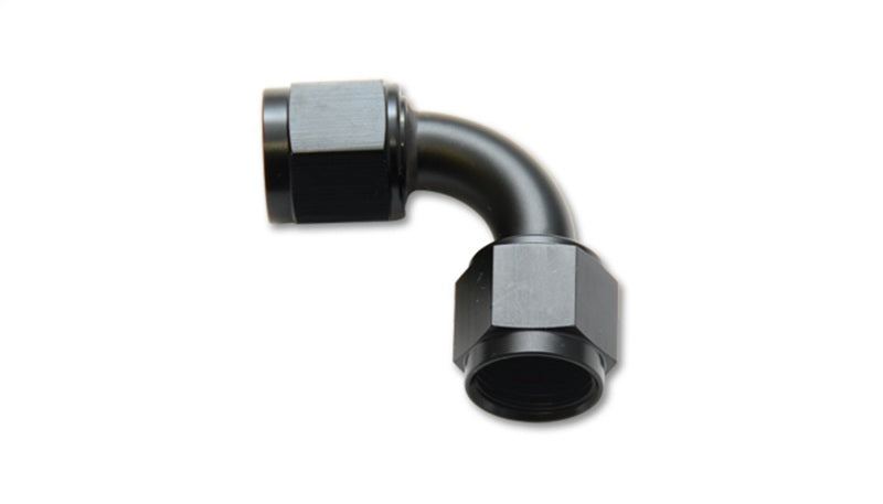Vibrant -6AN Female 90 Degree Union Adapter (AN to AN) - Anodized Black Only Fittings Vibrant