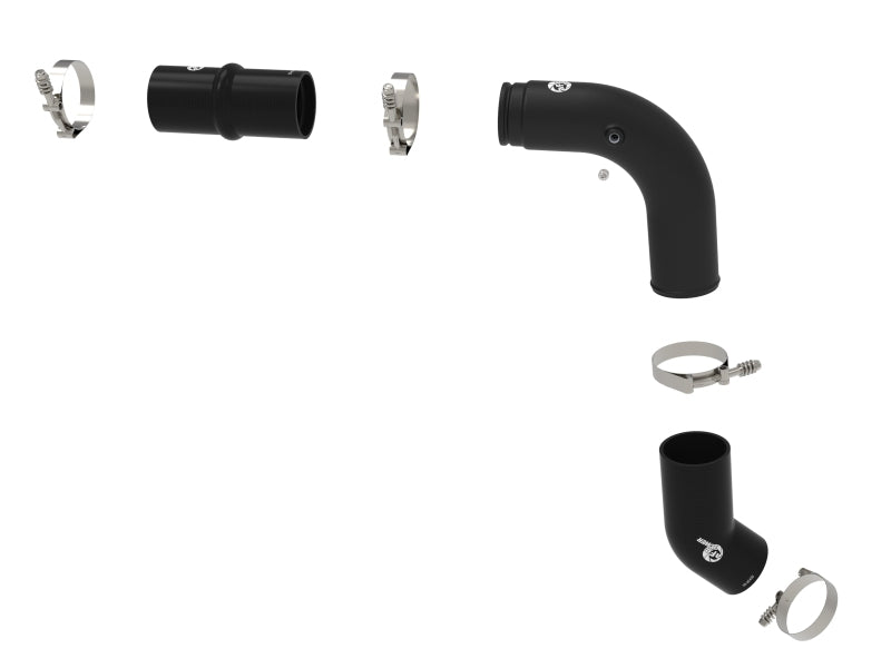 aFe BladeRunner 3in Aluminum Hot Charge Pipe Black RAM Diesel Trucks 25-26 L6-6.7L (td) Intercoolers aFe
