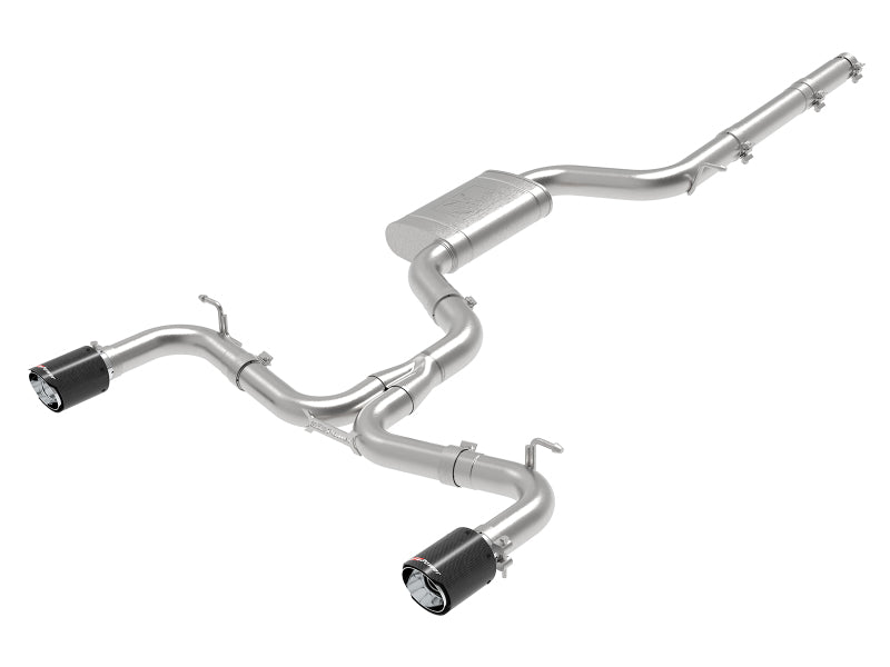 aFe MACH Force-Xp 3 IN to 2-1/2 IN Stainless Steel Cat-Back Exhaust Carbon Volkswagen GTI 15-17 Catback aFe