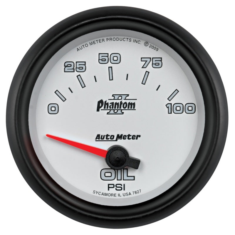 Autometer Phantom II 2 5/8in 0-100 PSI Short Sweep Electronic Oil Pressure Gauge Gauges AutoMeter