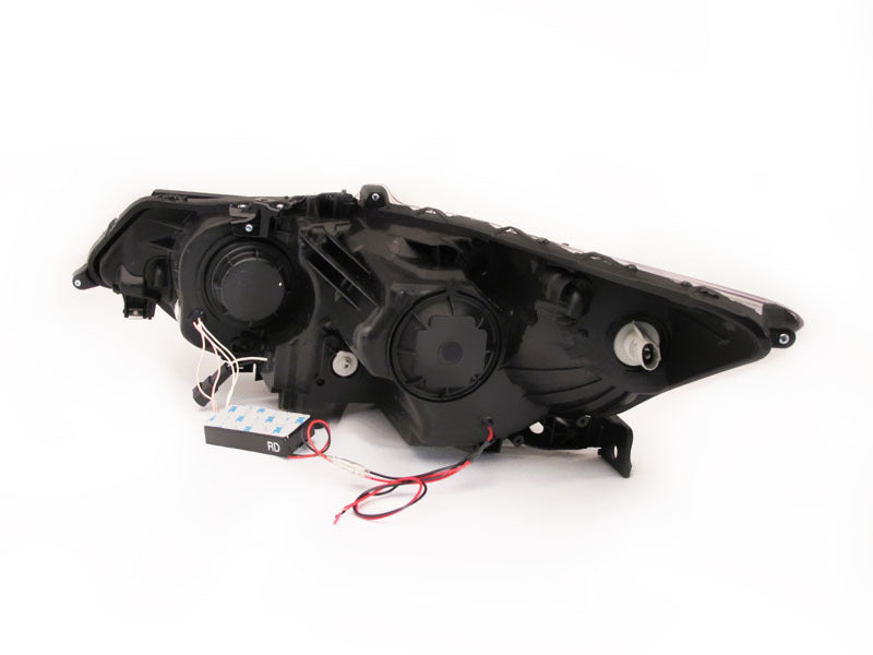ANZO 2009-2012 Acura TSX Projector Headlights w/ Halo Black (CCFL) (HID Compatible) Headlights ANZO