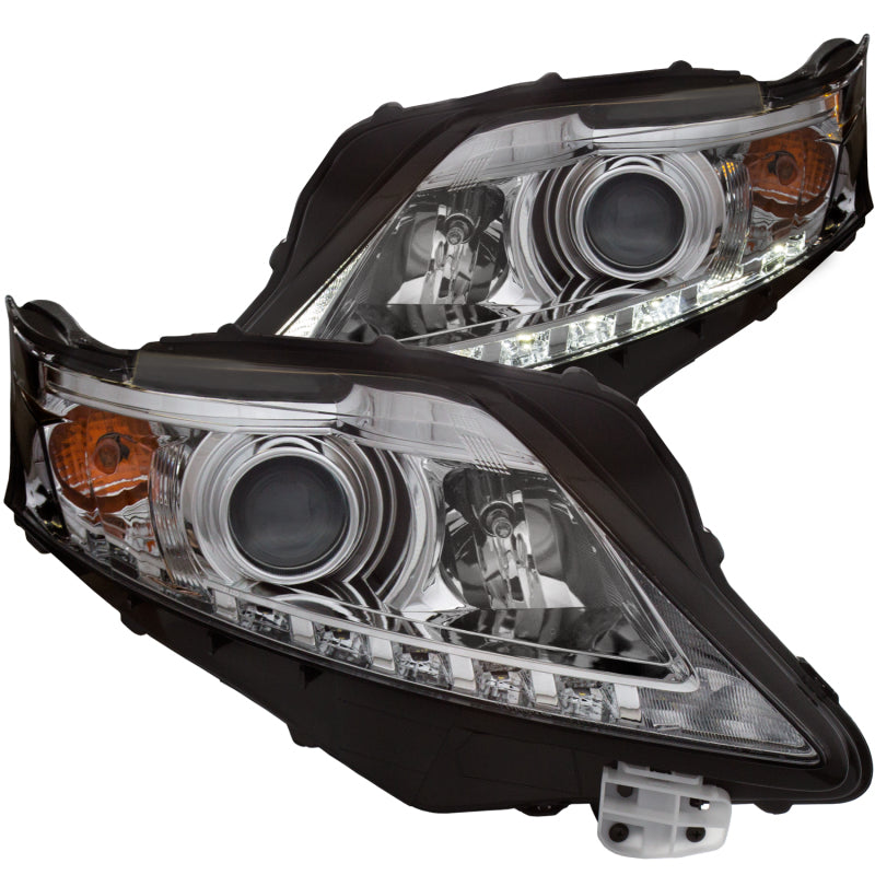 ANZO 2010-2012 Lexus Rx350 Projector Headlights w/ U-Bar Chrome Headlights ANZO