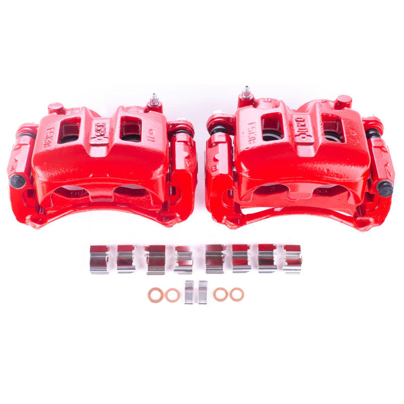 Power Stop 01-06 Mitsubishi Montero Front Red Calipers w/Brackets - Pair Brake Calipers - Perf PowerStop