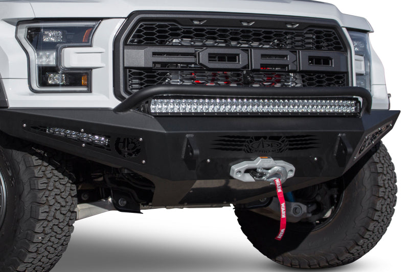 Addictive Desert Designs 17-18 Ford F-150 Raptor HoneyBadger Front Bumper w/ Winch Mount Bumpers - Steel Addictive Desert Designs