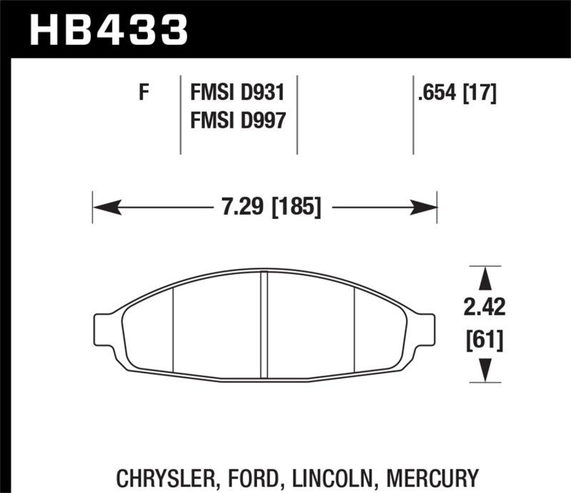 Hawk 03-11 Ford Crown Victoria DTC-70 Race Front Brake Pads Brake Pads - Racing Hawk Performance